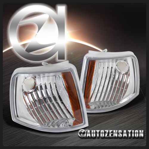 1993-1997 ford ranger chrome clear corner turn signal lights+amber reflector