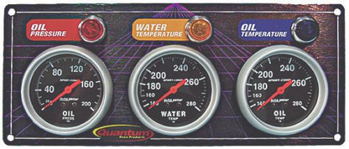 Quantum race products 3 gauge panel-op-wt-ot sport comp p/n 300-3300