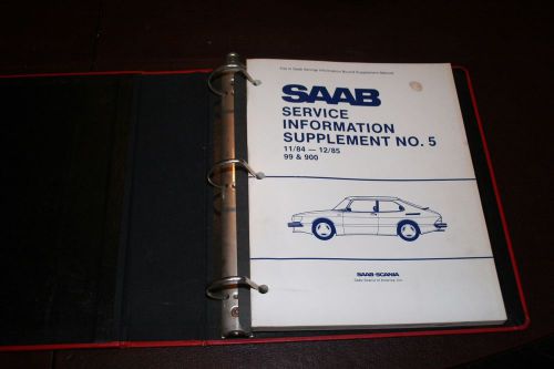 1984 1985 saab 99 900 factory service bulletins information supplement manual #5