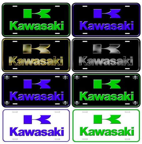 Kawasaki aluminum novelty auto license plate