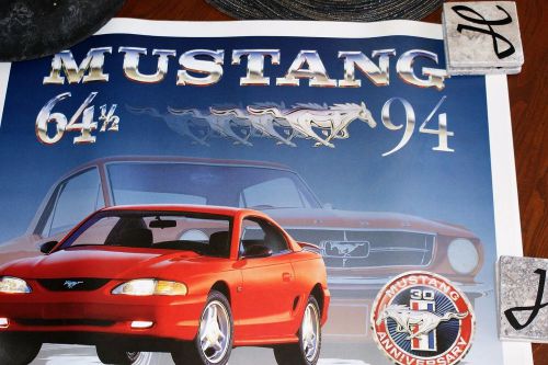 Ford mustang 30th anniversary items: 1964 - 1994 dealer posters lot of 8