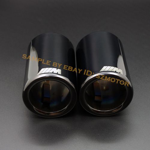 Pair high end titanium black exhaust muffler pipe tip  ///m 3 series mpower