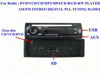 Car radio in-dash dvd vcd cd-r/rw usb sd mp3 mp4 player am fm digital receiver