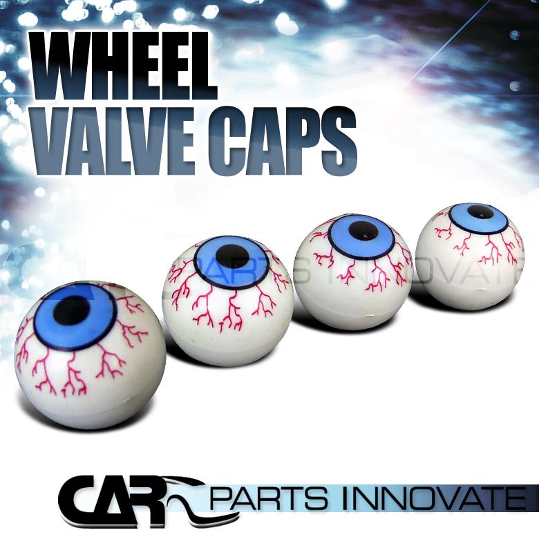4x blue eye ball car bike suv wheel tire tyre air dust valve stem covers caps