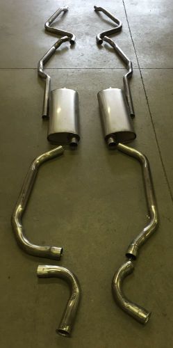 1957 cadillac dual exhaust system, 304 stainless, with resonators