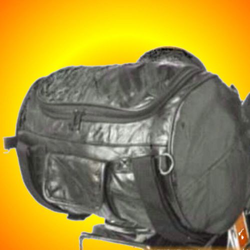Leather barrel sissybar bag for harley motorcycle and all others--free s&amp;h in us