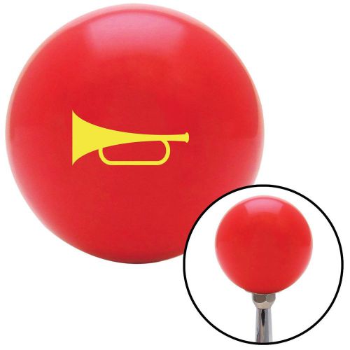 Yellow horn trumpet red shift knob with m16 x 1.5 insertstrip oe shift