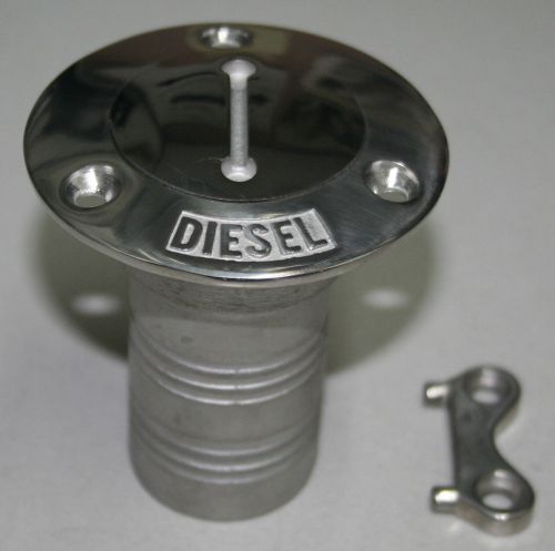 Stainless steel diesel fill deck plate for 1-1/2&#034; hose