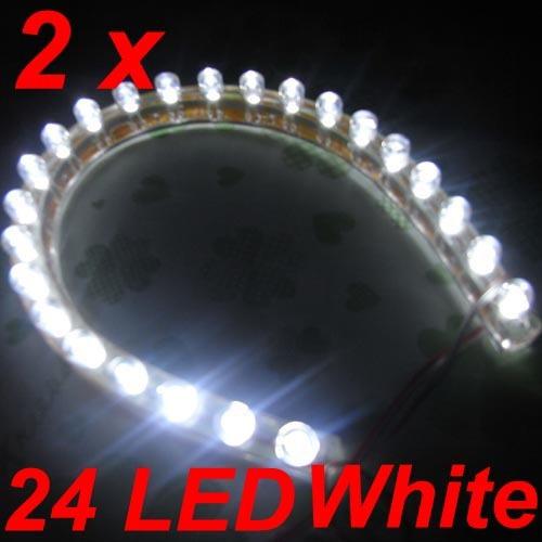 2 x waterproof flexible white 12v car 24 led car light