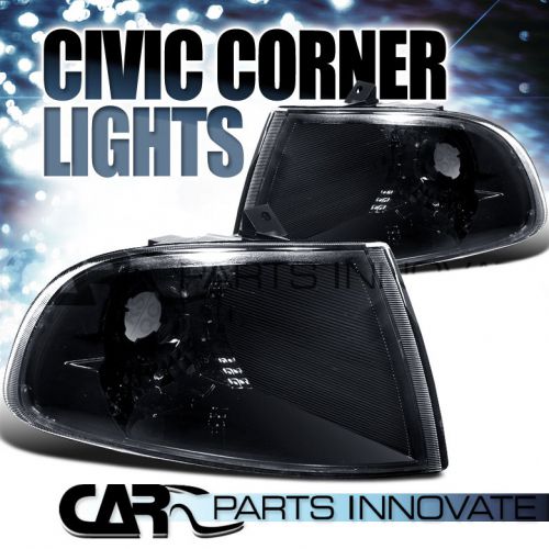 For 1992-1995 honda civic 2/3dr coupe hb black signal corner lights