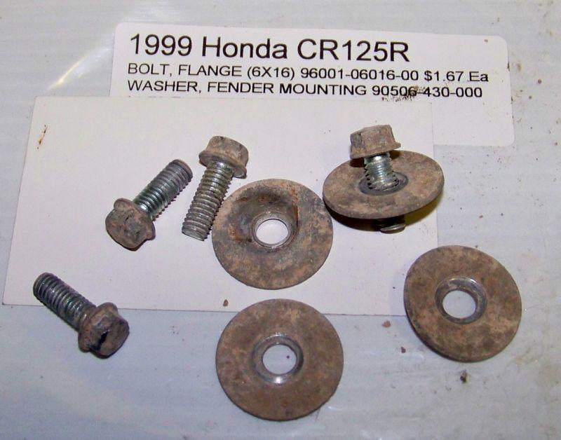 1999 honda cr125r front fender bolt flange & washer 96001-06016-00