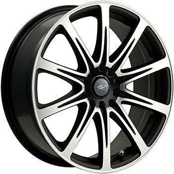 209mb-7750242 17x7.5 4x100 4x4.25 (4x108) wheels rims machined black +42 offset