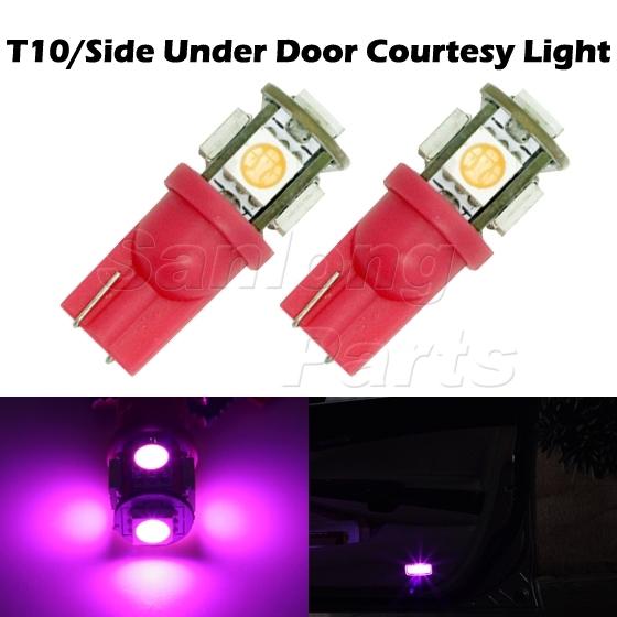 2x pink purple led bulb side /under door courtesy light 168 194