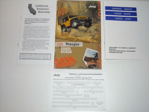 2010 factory jeep wrangler user guide manual and supplements