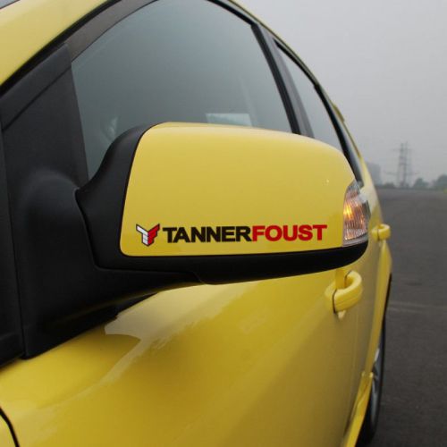 2pcs black tanner foust car side mirror rear decals stickers fit all ford models