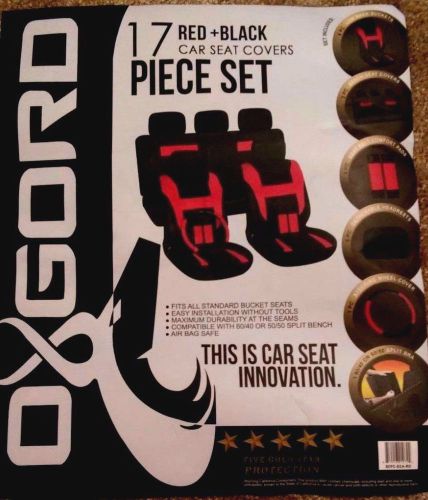 17 piece red/black car seat cover set