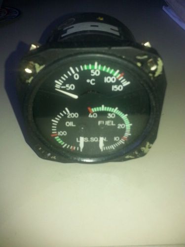 Aircraft 3 way gauge  oil pressure/oil temp/fuel pressure  18t1602
