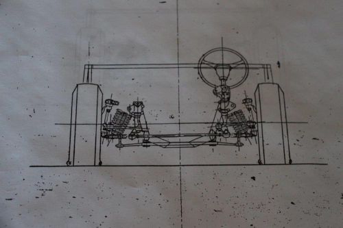 Vintage photocopy of original ferrari 365gtb/4 factory blueprints 1968 organi