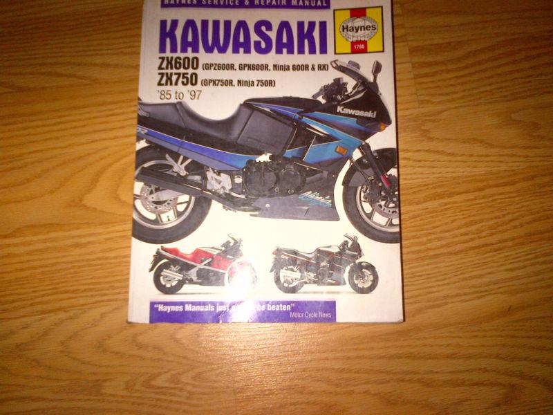 Haynes service manual slightly used 1985-1997 kawasaki gpz ninja 600 750 r