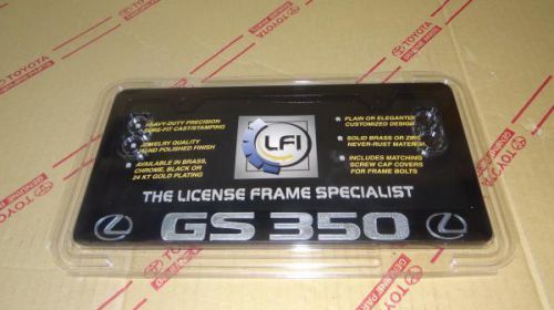 *new*lexus gs350 sport black license plate holder frame sport w silver engrave