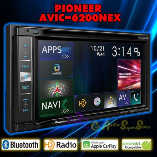 Pioneer avic-6200nex flagship in-dash gps av receiver 6.2” wvga display carplay