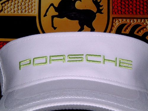 Porsche design driver&#039;s selection white w/acid green visor new for 2016, nibwt