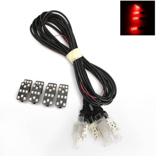 Red led footwell lamp cable lights for vw tiguan passat b7 jetta mk5 golf mk6