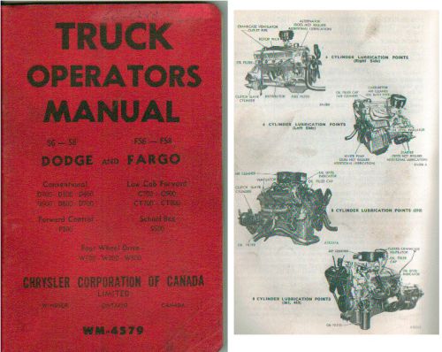 1963 dodge &amp; fargo truck canadian original owners manual