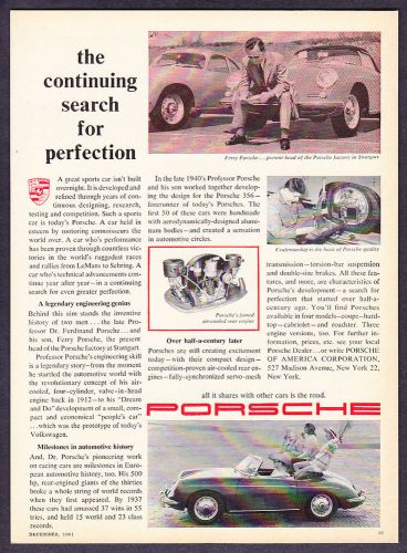 1962 ferry porsche photo porsche 356 roadster &#034;search for perfection&#034; print ad