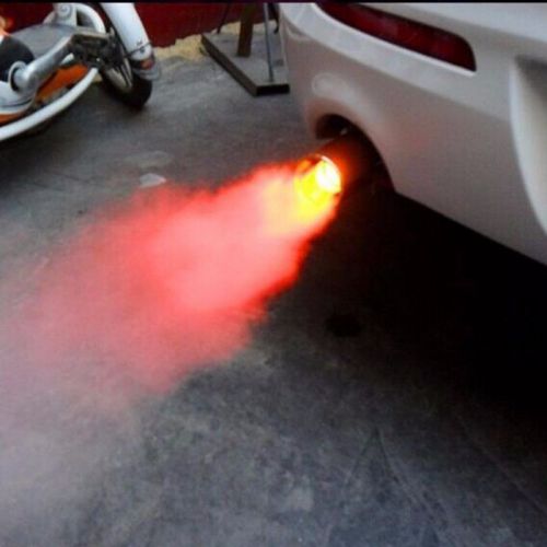 Car exhaust pipe modified torching end pipe with fire shining very cool protect