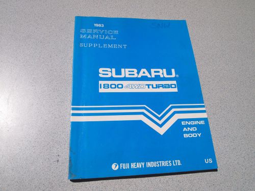 1983 factory subaru shop manual 4wd 1800 brat/wagon turbo engine/body oem repair