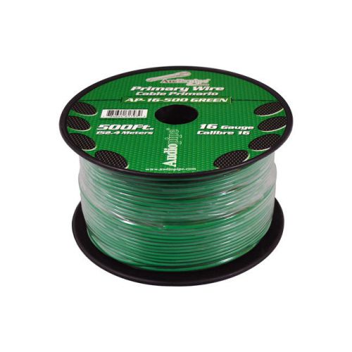 16 gauge 500ft primary wire green audiopipe ap16500gr wire