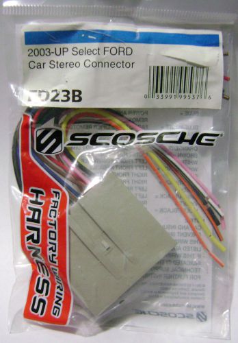Scosche fd23b aftermarket stereo wire harness for select ford vehicles