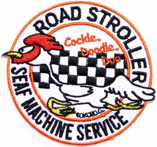 Road stroller cockle doodle doo car racer racing patch iron on sign badge logo
