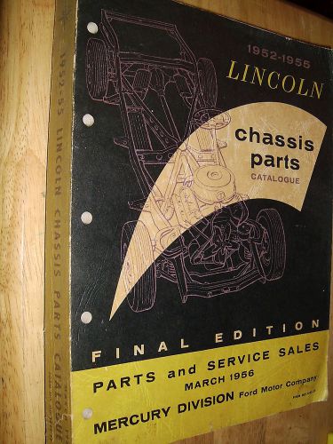 1952-1955 lincoln chassis parts catalog original book