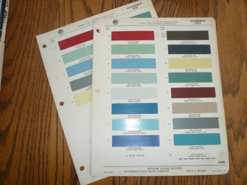 1953 1954 oldsmobile ditzler color chip paint samples