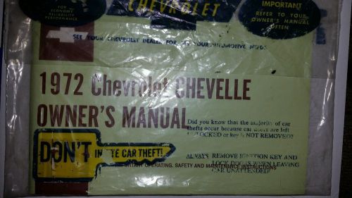1972 chevrolet chevelle owner&#039;s manual near mint and original bag