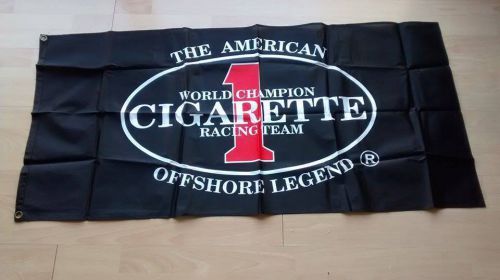 Cigarette racing black powerboat flag banner sign 4x2ft
