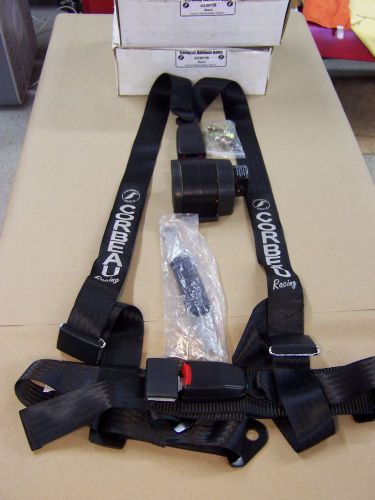 Corbeau 2&#034; 3-point retractable harness belts black (pair)
