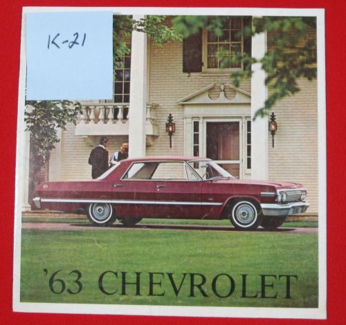 1963 chevrolet impala bel air  bel air wagon biscayne dealers sales brochure