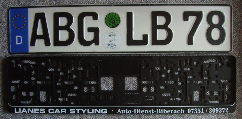 Genuine german license plate from germany with new frame mercedes