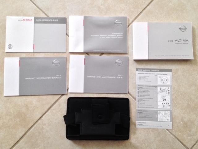 12-2012 nissan altima owner's manual with all books and case.