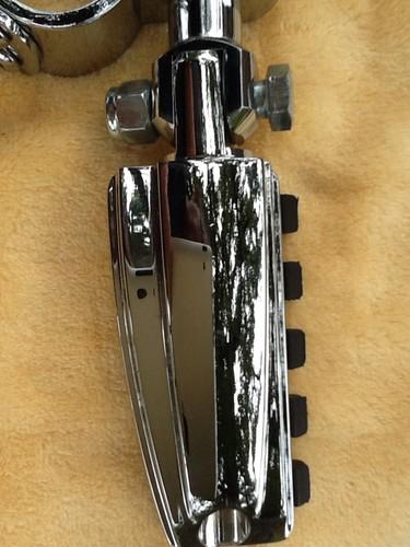 Harley foot pegs and highway bar clamps