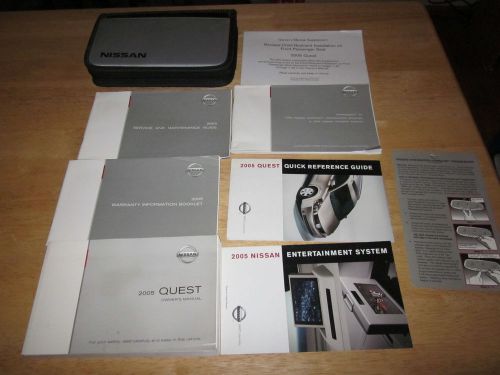 2005 nissan quest owner manual + reat seat entertainment guide oem owners