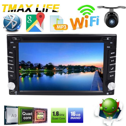 Quad core android 4.4 gps nav wifi 6.2&#034; double 2din car radio stereo dvd player