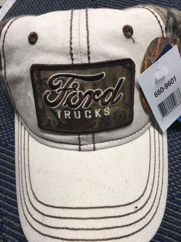 Ford trucks cap cream &amp; realtree ap camo baseball hat official licensed new