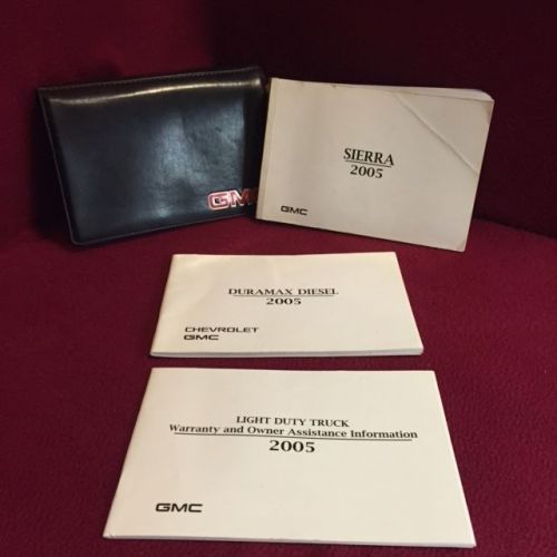 2005 gmc sierra duramax diesel owners manual set with warranty guide and case