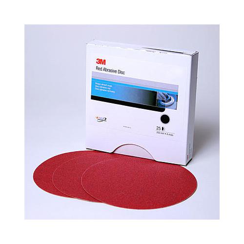 3m 8" 40 grit red sandpaper stikit psa sanding disc 25 in a box 1101