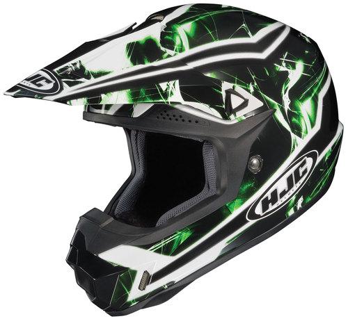 Hjc cl-x6 hydron motocross helmet black, white, green xlarge