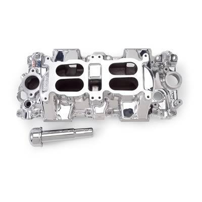 Edelbrock performer rpm dual-quad intak chevy 409 fits stock small port heads